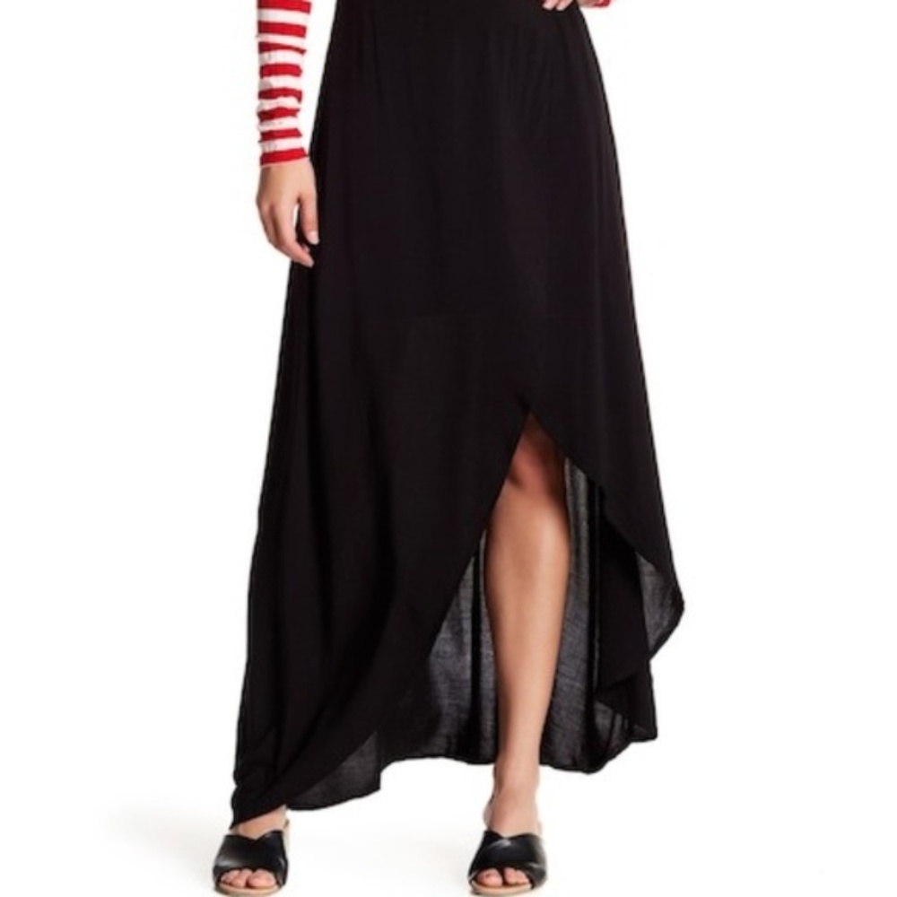 Love, Fire Black Faux Wrap Skirt Sz S